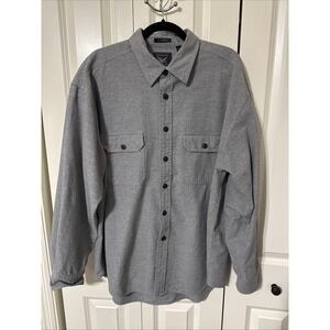 Arrow Workwear Chamois Mens Long Sleeve Button Down Shirt Size XL Gray Cotton